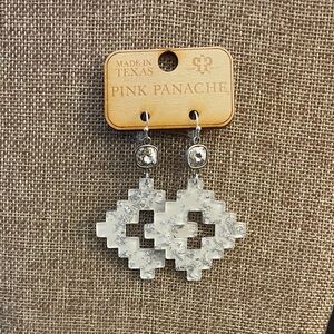 Pink Panache Silver and White Earrings